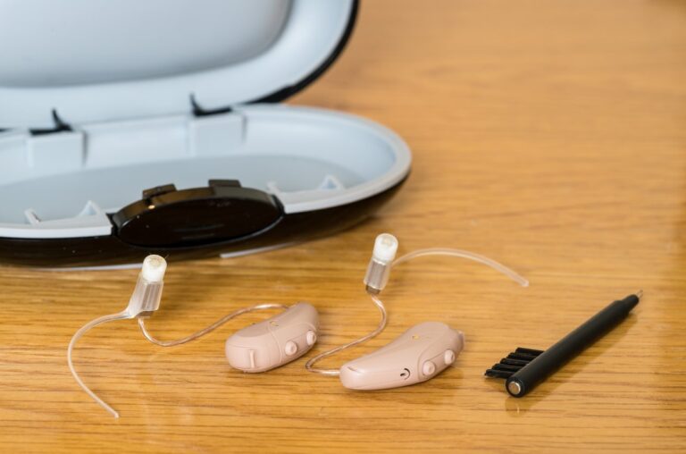 Close up of hearing aid